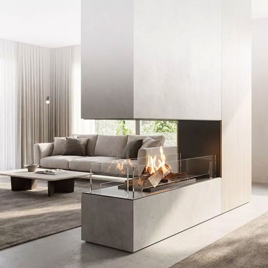 Semineu cu bioetanol pentru interior Planika, FORMA FIREPLACE WITH FLUE CONNECTION